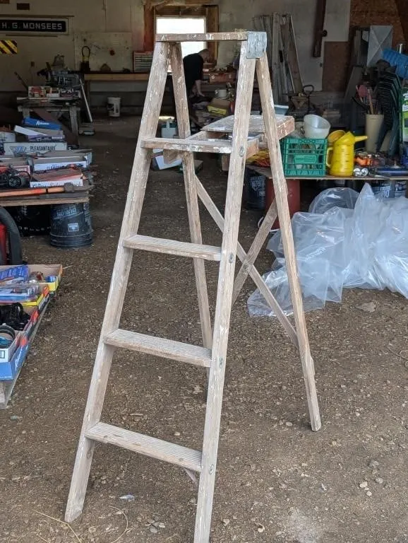 Wooden Painters Ladder. Open 57" Tall.