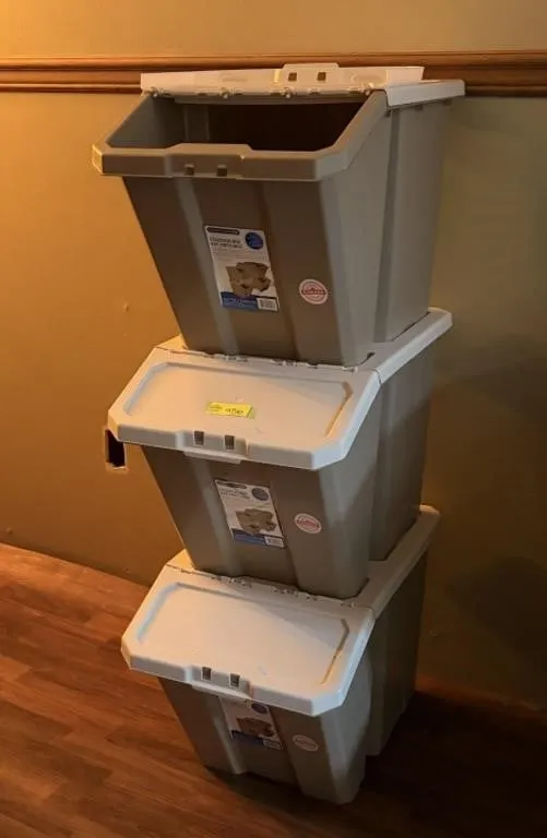 3 Stacking Storage Bins