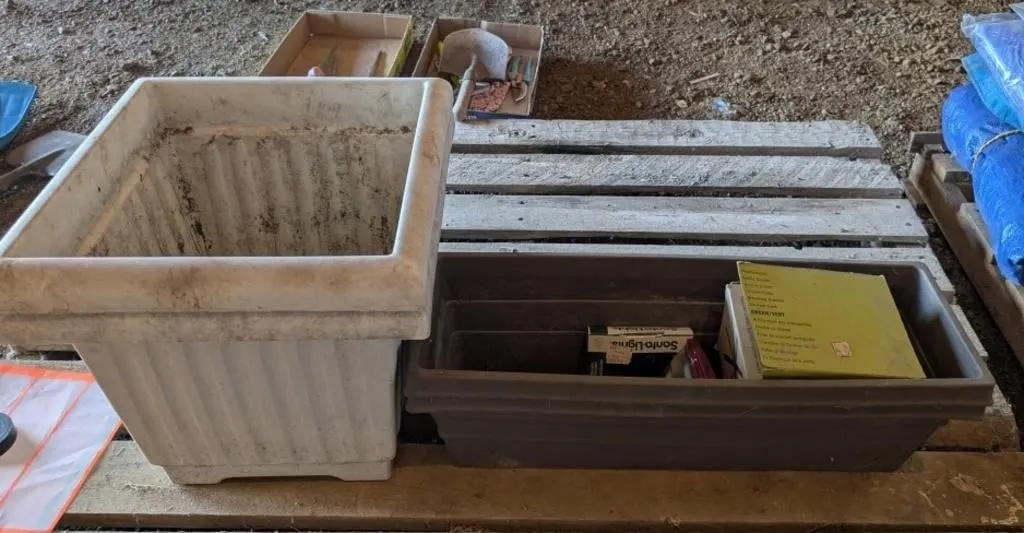 Plastic Planters 15"x13" and 24"x8" and Red Heat