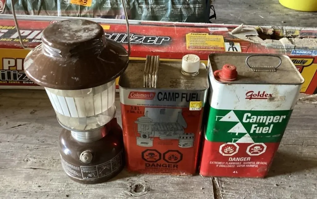Coleman lantern with fuel one almost full one