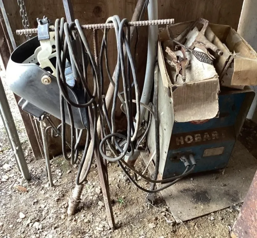 Hobart welder with cables, mask and rods