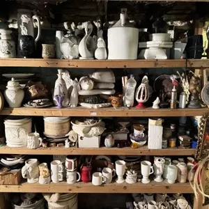 Unfinished Pottery, Supplies, & Framed Art
