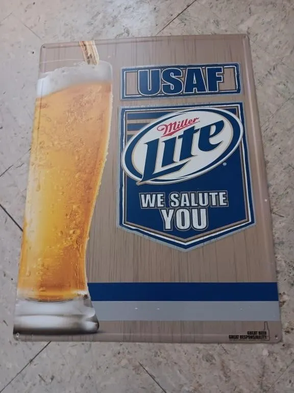 USAF Miller Lite metal sign 18x24