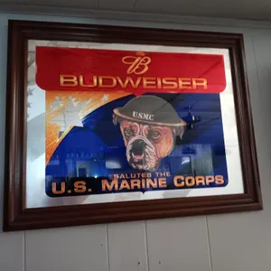 Budweiser US Marine Corps. Mirror Sign/Picture.