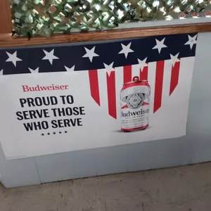 Heavy Cardboard Budweiser Sign. Approx 48x28.