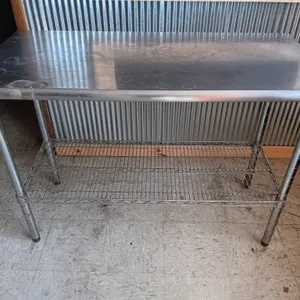 Stainless top utility table with bottom