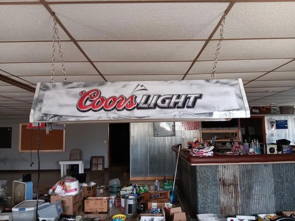 Coors Light Hanging Light. Approx 11x50x13.