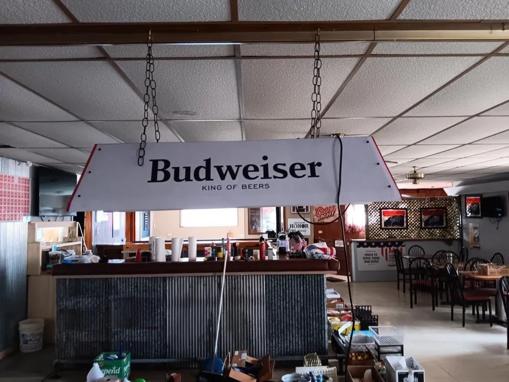 Budweiser Hanging Light. Approx 11x45x13.5.