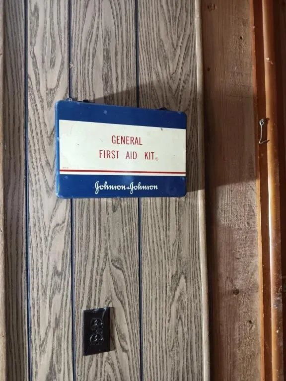 Vintage First Aid Kit. Metal. Buyer Must Remove.