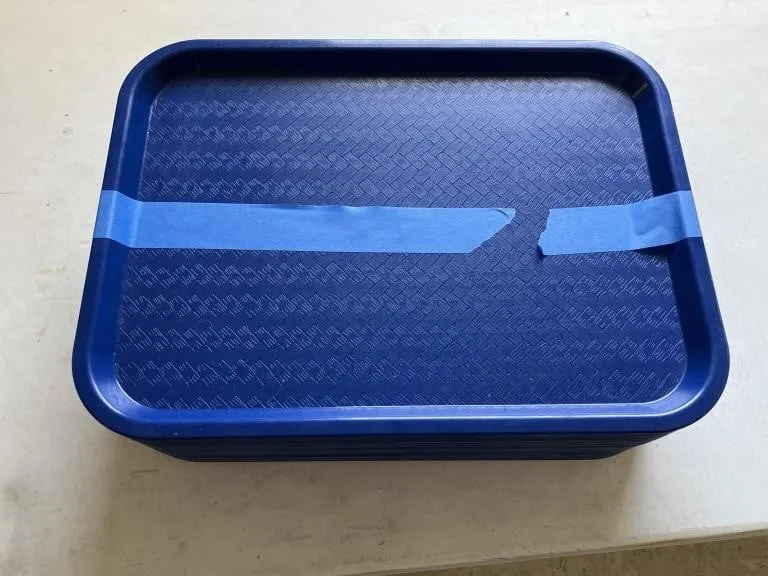 Stack of 23 server trays. Dimensions are: 12in x