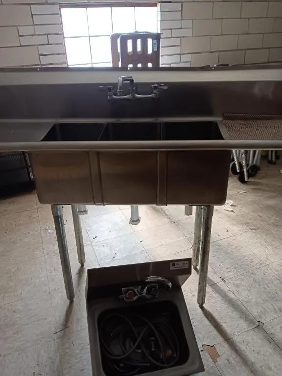 Three compartment sink & hand washing sink,