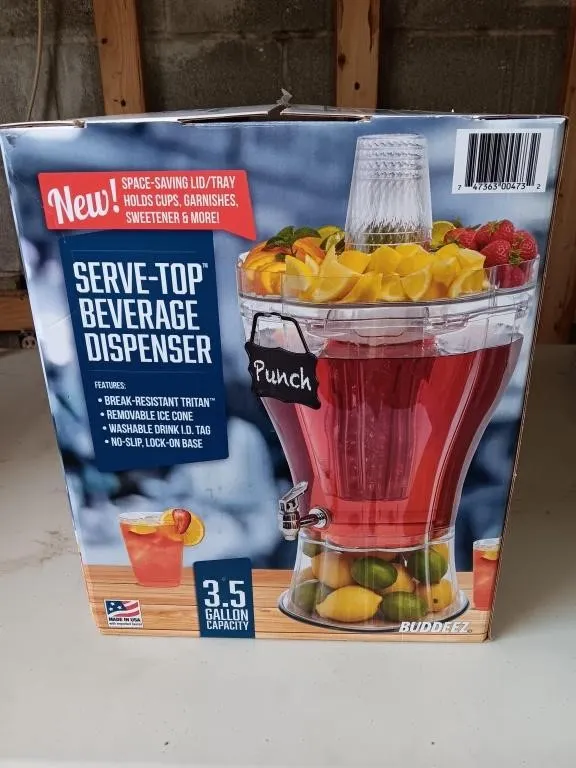 BUDDEEZ SERVETOP beverage dispenser
And clear