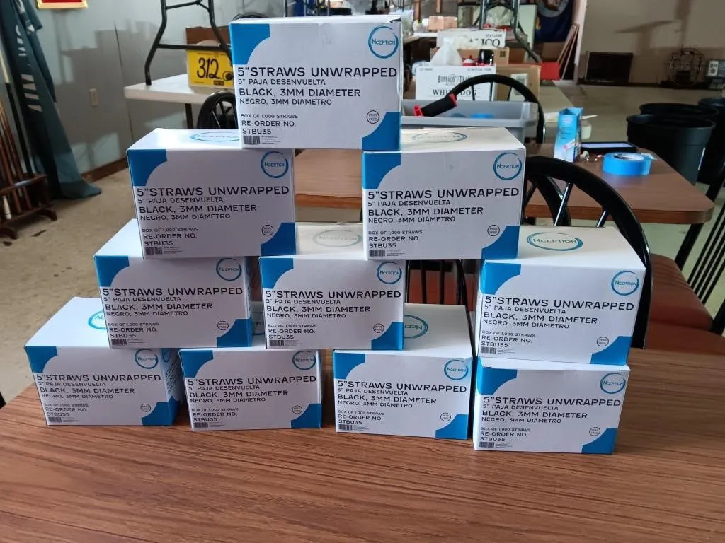 Straws/Stirrers Sticks. 10 Boxes Of 1000 Each.