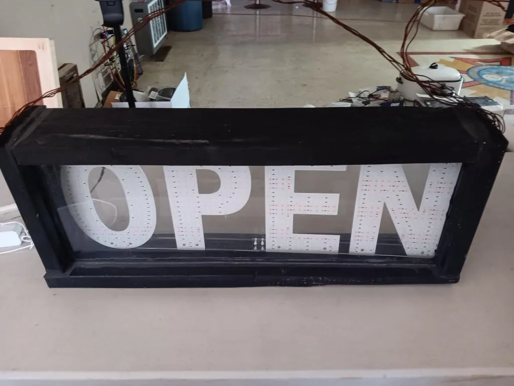 Home made Open Sign (L.E.D)
measurements approx.