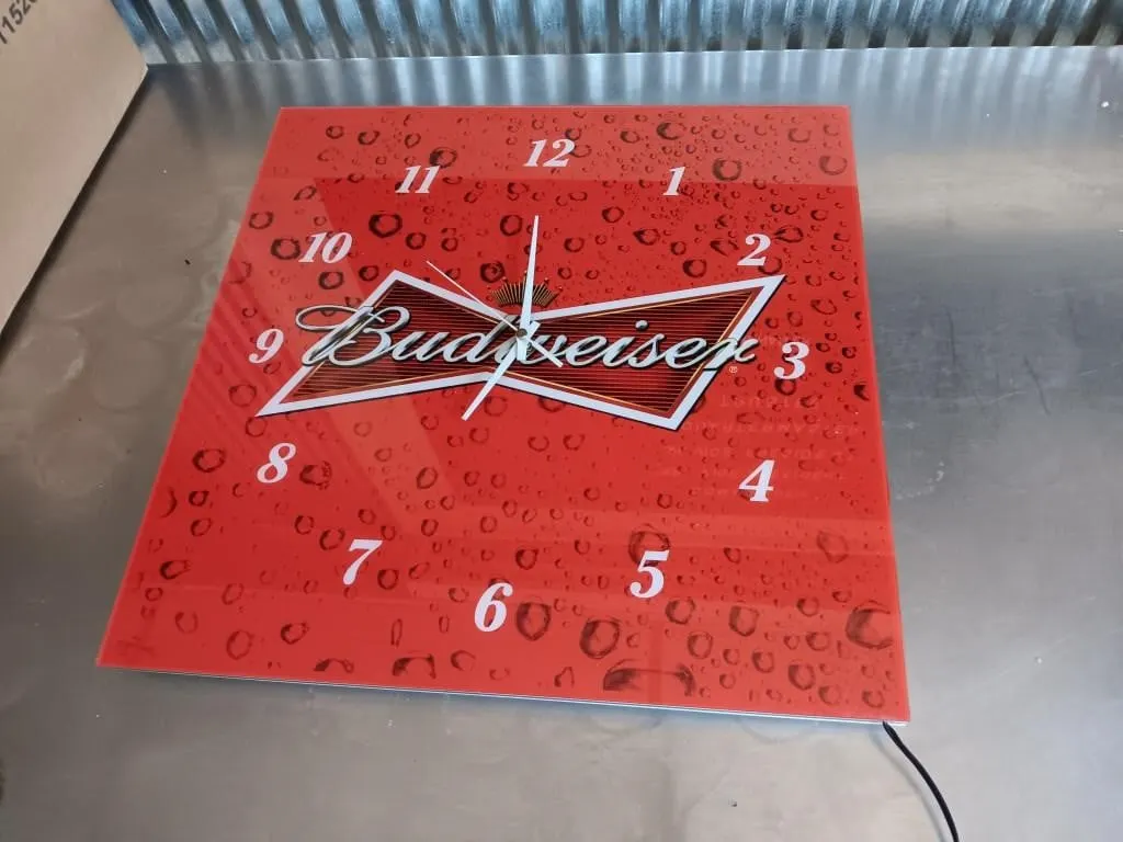 Budweiser Clock. Approx 16x16. Untested. Missing