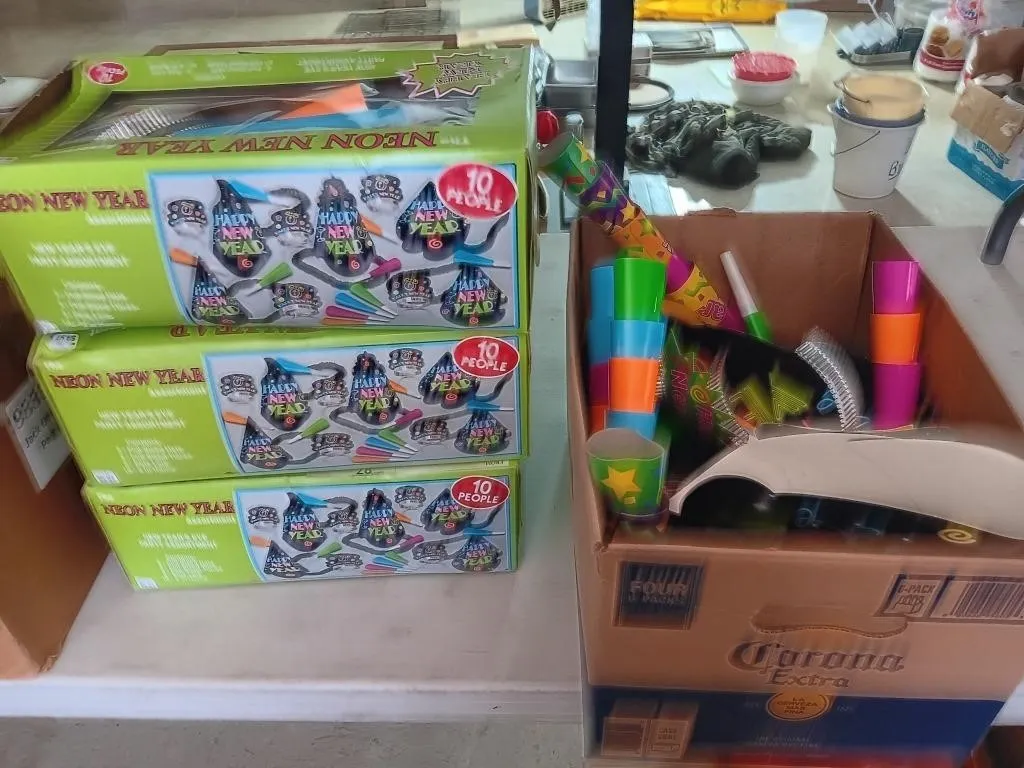 Assortment of New Years decorations
(Open