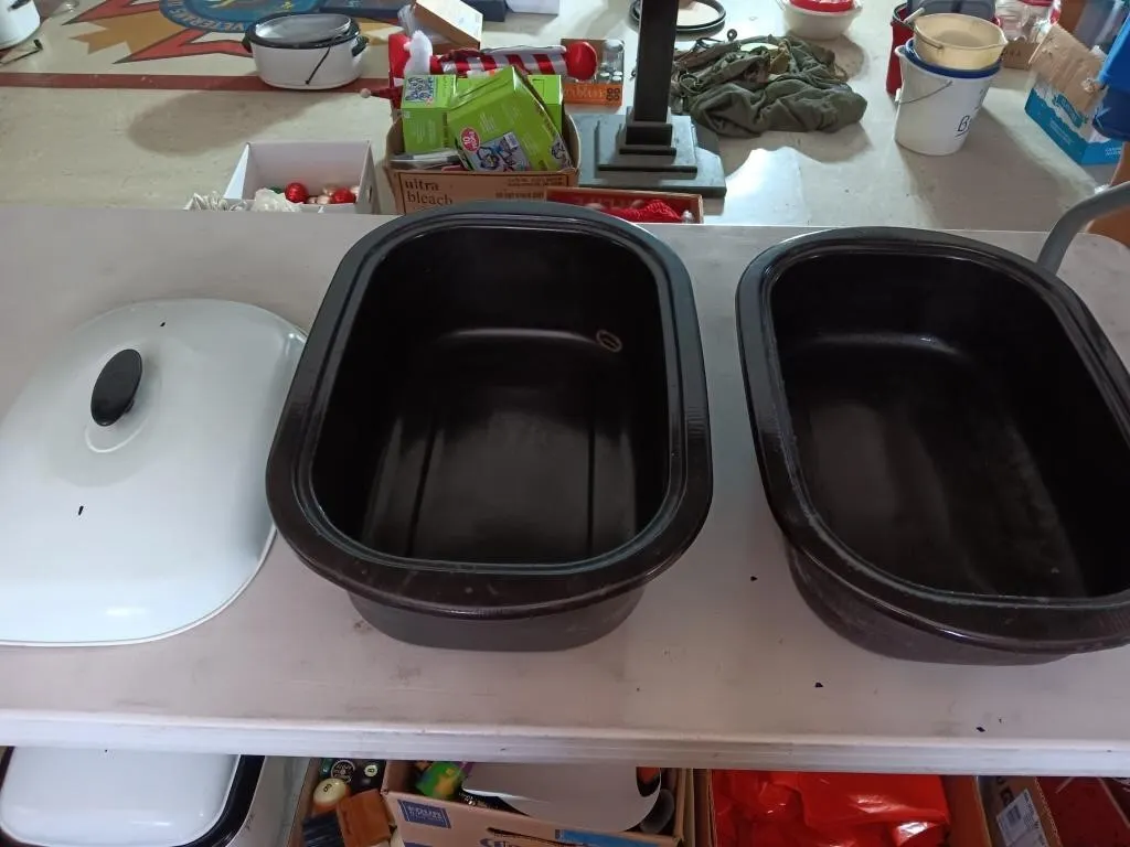 Two roaster pans with one lid
(Pans only no heat