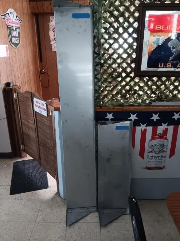 Two stainless steel shelves. One is 72in. x 12in.