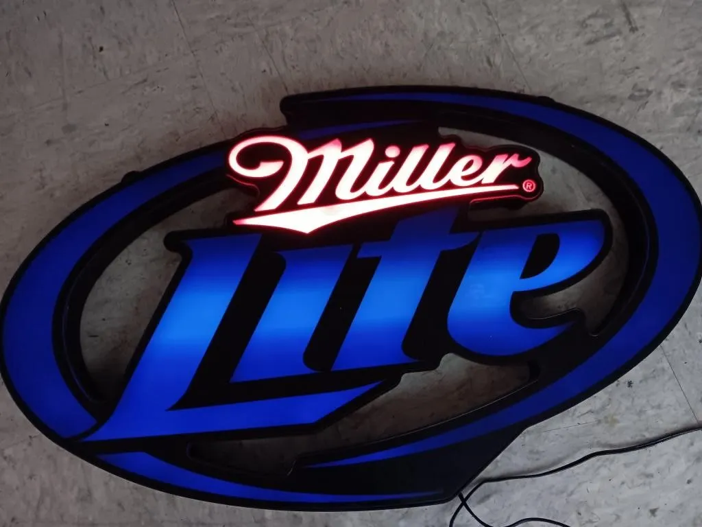 Miller Lite sign, approximately 24.5x1.5x14.5,