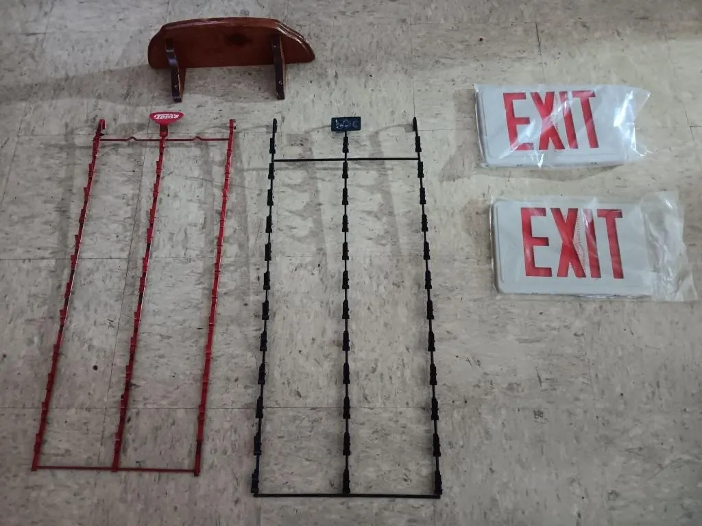 Potato chip holders, Exit replacement signs, and