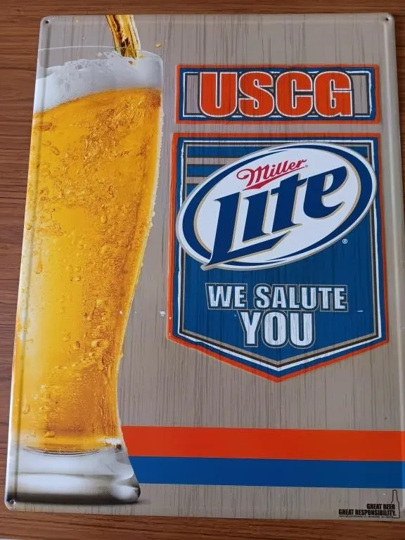 USCG Miller Lite decorative sign 24in. x 18in.
