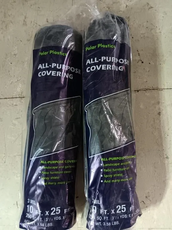 Two rolls of all purpose plastic covering 10 ftx
