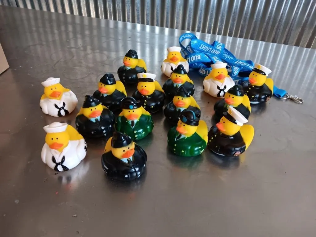 Rubber Ducks In Uniform & Lanyards.