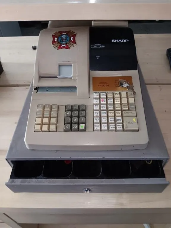 Sharp Cash Register With Cash Drawer. Buyer Must