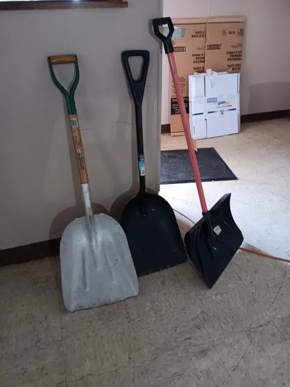 Two scoop & one snow shovel