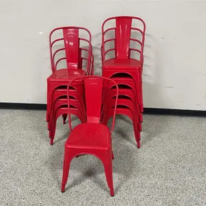 (10) Red Metal Bistro Chairs
 UNRESERVED