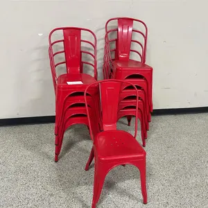 (10) Red Metal Bistro Chairs
 UNRESERVED
