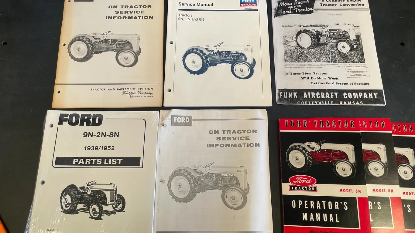 Lot of (8) Operator's Manuals, Service Manual, and Parts List