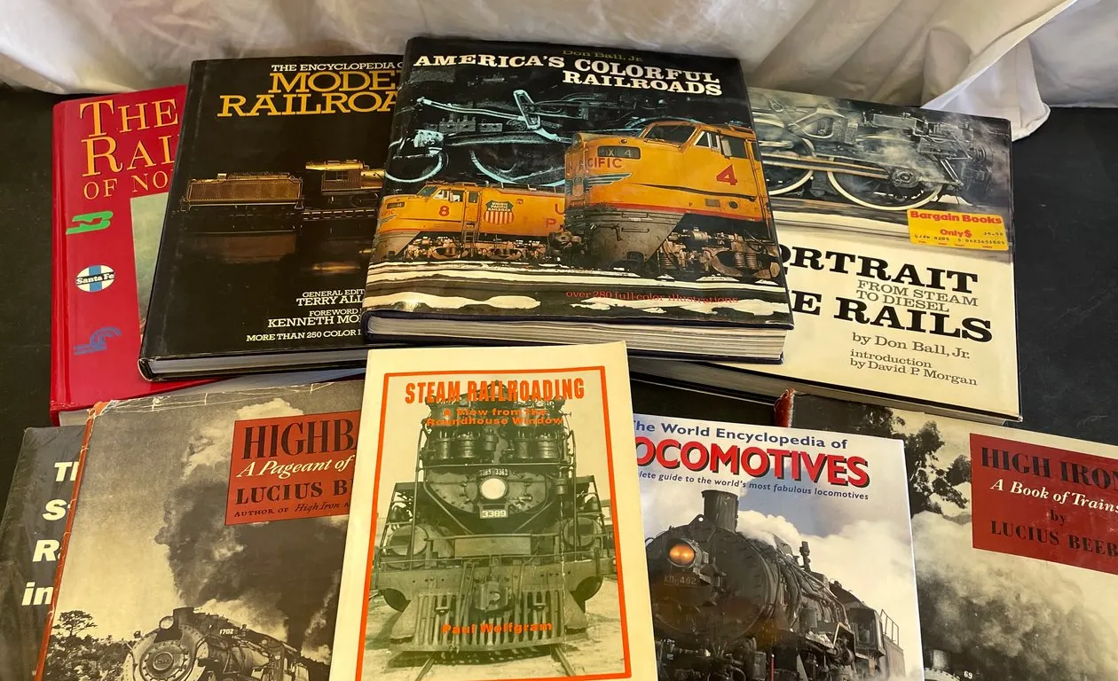 (9) Books on Locomotives, and Model Railroads