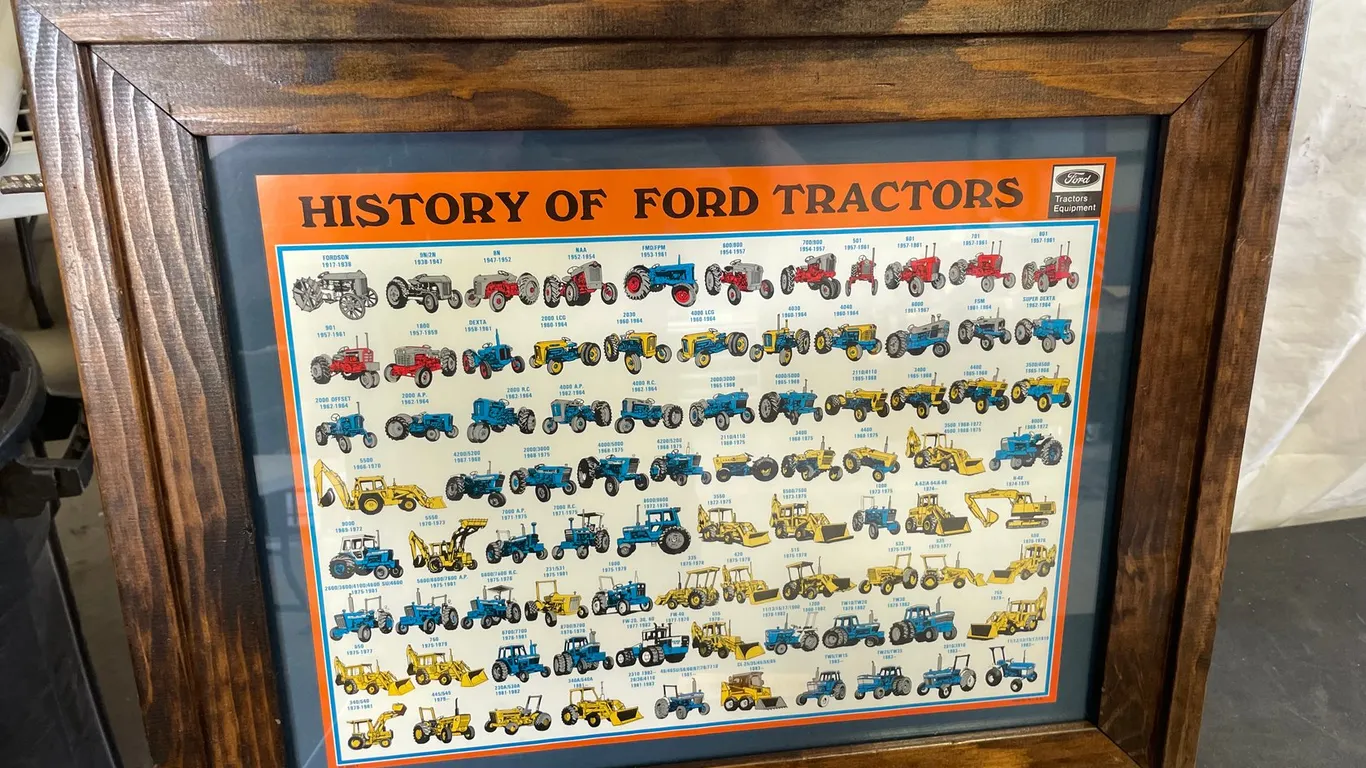 Framed "History of Ford Tractors" Poster