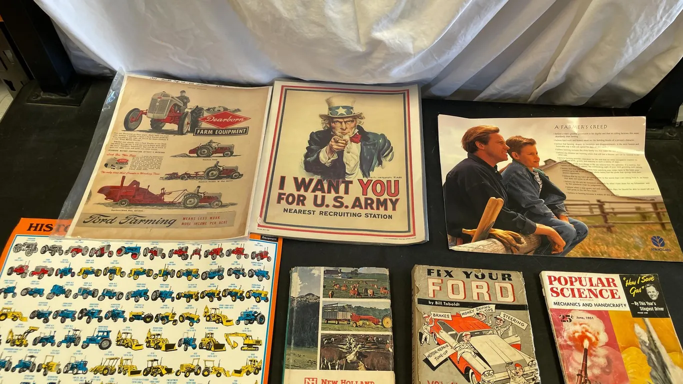Lot of Vintage Books and Posters