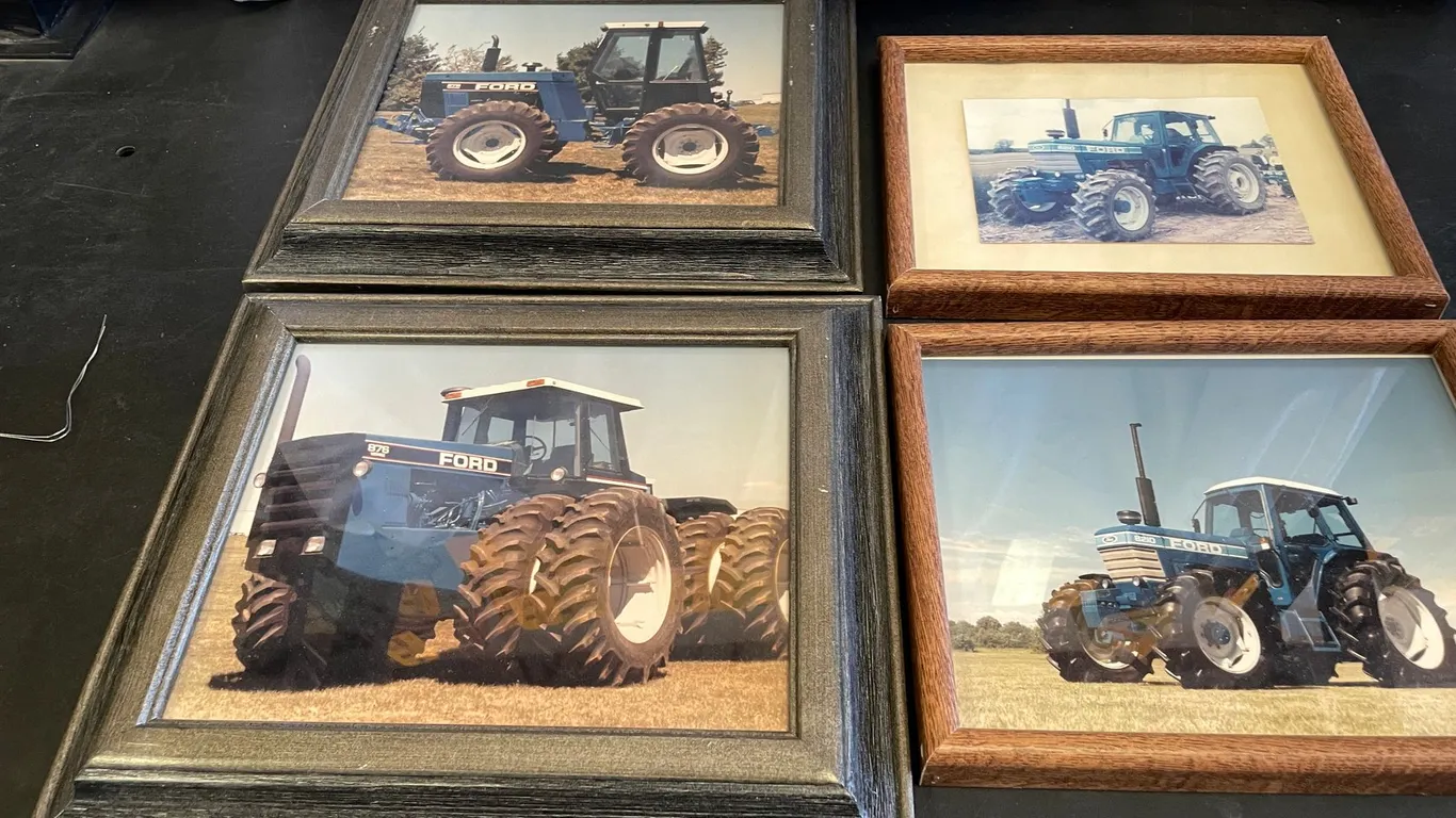 (4) Framed Ford Tractors