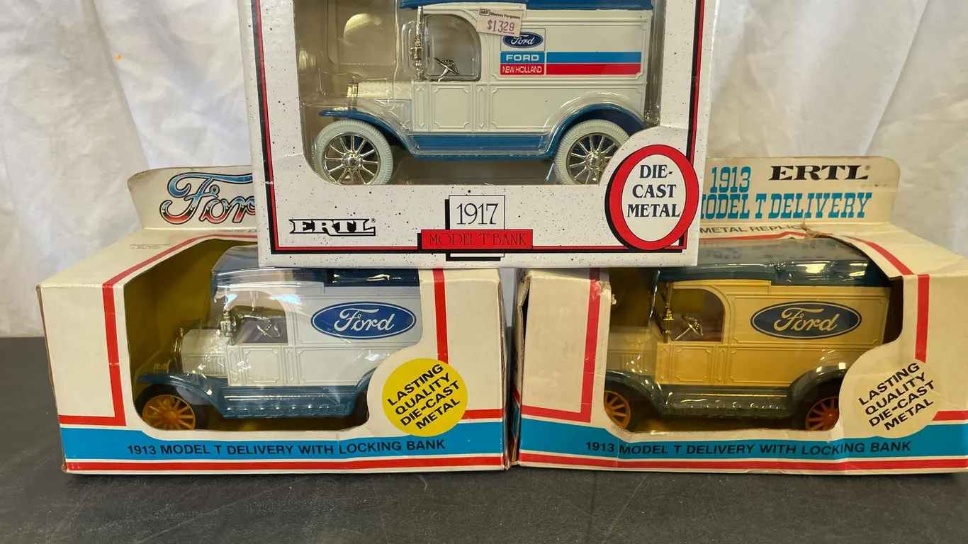 (3) Ford Model T Bank Delivery Trucks