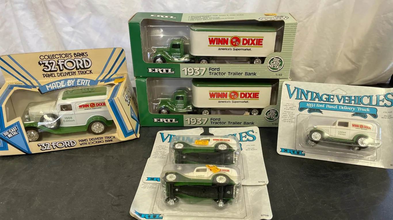 (3) Banks and (3) Vintage Vehicles