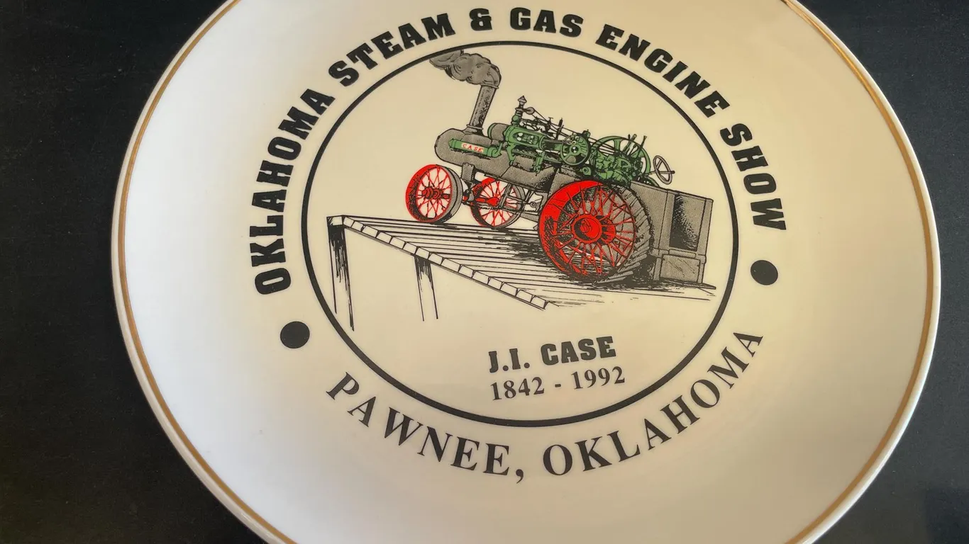 Oklahoma Steam & Gas Engine Show Plate and Miscellaneous Show Buttons