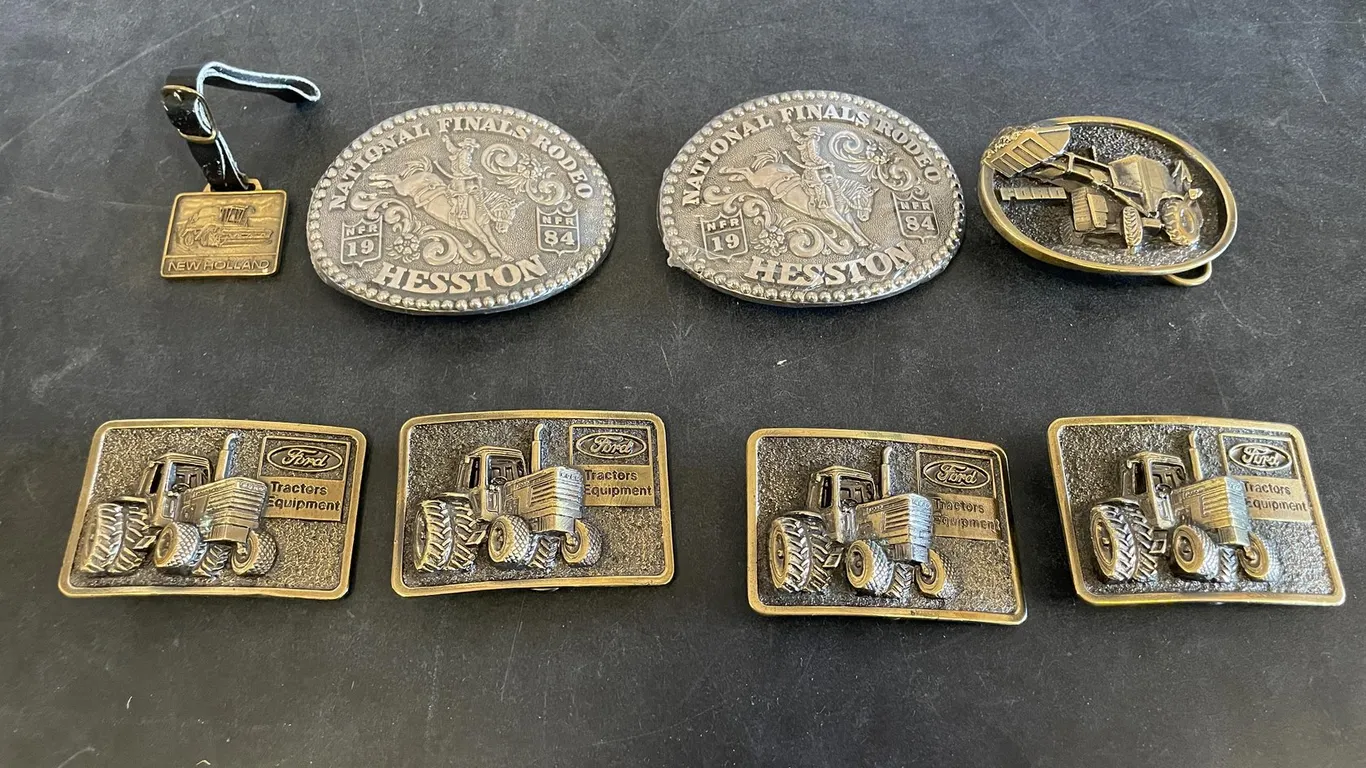 (7) Belt Buckles and Watch Fob