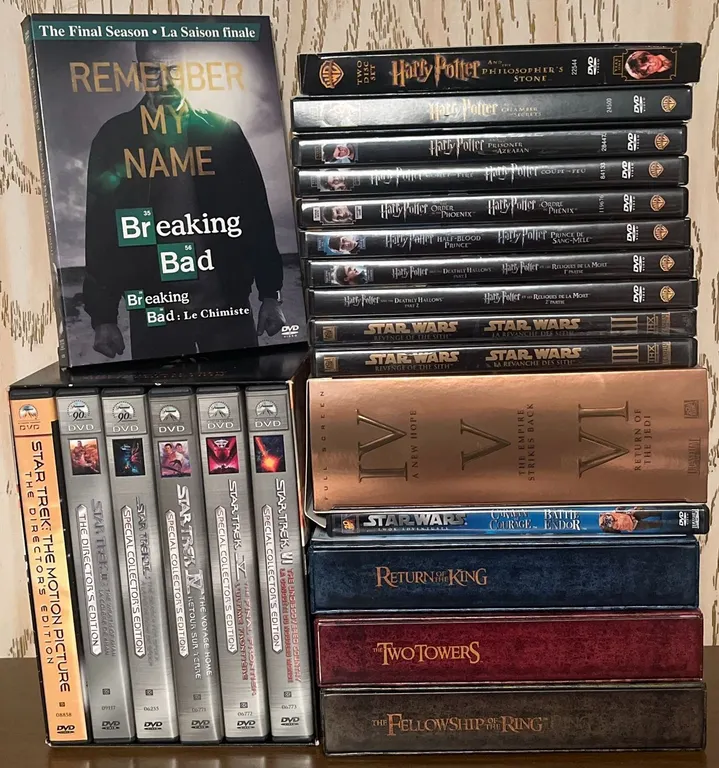 DVD Box Set Collection: Breaking Bad, Harry Potter, Star Trek, Star Wars, Lord of the Rings