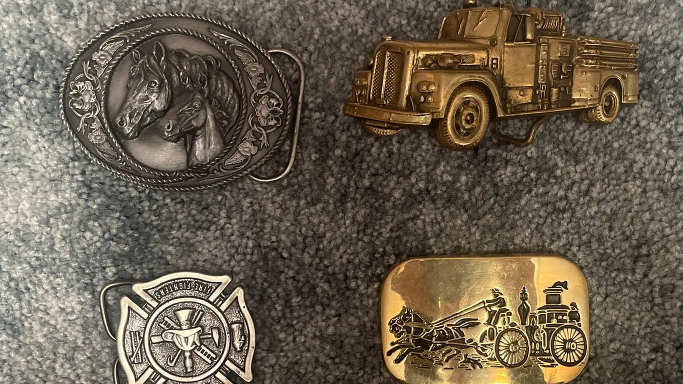 4 Firefighter and Western Theme Belt Buckles