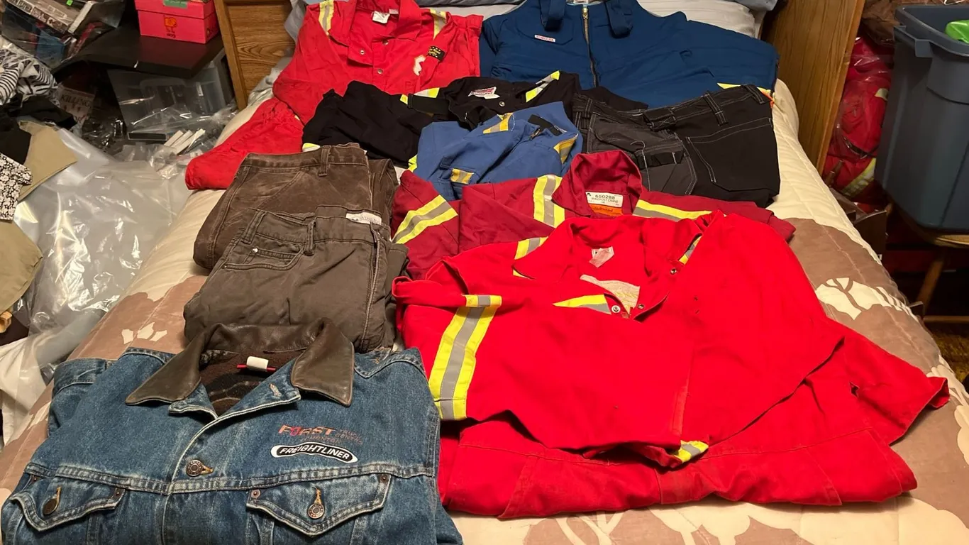 Men's Workwear Lot: Coveralls, Jeans, Jackets, Multiple Brands 38x30