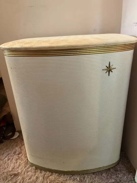 Vintage Mid-Century Hamper with Pajama Lot