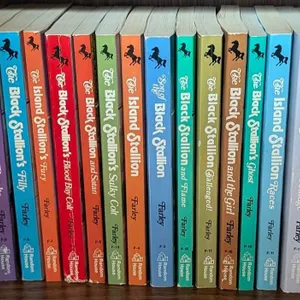 Equestrian Themed Book Collection with Porcelain Horse Head Bookends