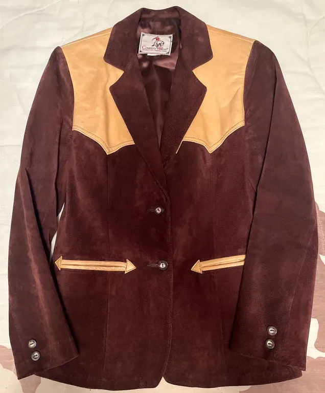 Country West Brown Suede Leather Western Blazer