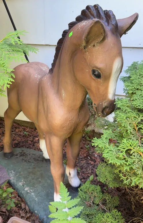 Painted Composite Foal Garden Statue
