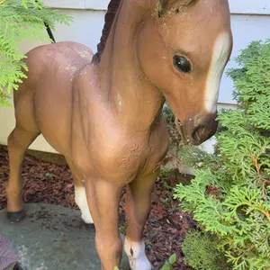 Painted Composite Foal Garden Statue