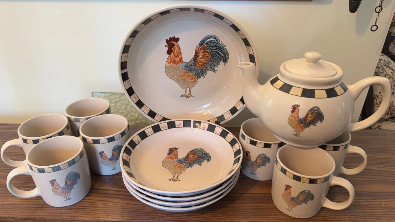 Gibson Everyday Rooster Ceramic Dinnerware Set