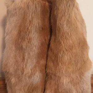 Rabbit Fur and Leather Moccasin Boots with Beaded Detail